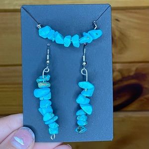 Turquoise earring and necklace set
